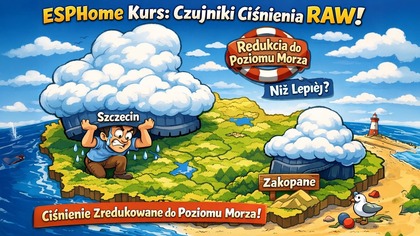 Kurs ESPHOME - 09 - czujnik ciśnienia BME280 - wartości z sensora na własnym OLED po raz pierwszy!
