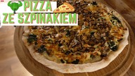 Pizza jak z pizzerii.  Świąteczna pizza ze szpinakiem i orzechami włoskimi na białym sosie.