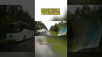 Ryzykowne wyprzedzanie zmusza do ucieczki na pobocze  #shorts #droga #bezpieczeństwo #kierowcy