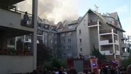 Pożar bloku w Warszawie
