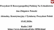 (Archiwum) Wywiad z Prezydentem Jan Zbigniew Potocki - Bałtyk oddany przez Andrzeja Dude Radio 2 RP