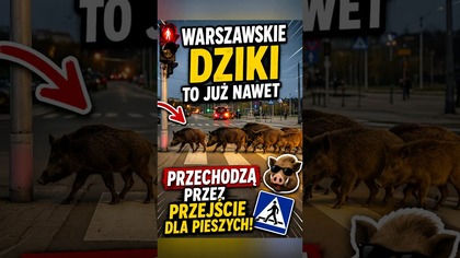  Warszawskie dziki znają przepisy lepiej niż niejeden kierowca!  #dziki #warszawa #ciekawostki