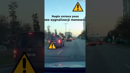 Nagła zmiana pasa ruchu bez sygnalizacji manewru #shorts #rikordwidjo