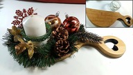 Pomysł na świąteczny stroik zrobiony na pękniętej desce do krojenia.Niesamowity recykling. DIY