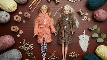 Zrób To Sama Modny Płaszcz Na Szydełku Dla Lalki #666 PL/ENG