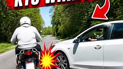 Skuter na drodze i niespodzianka #polscykierowcy #wypadki #jazda #naczasie