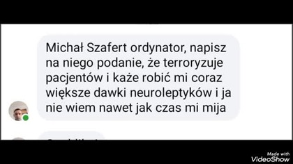 Psychiatra lewacki michał szafert daje zastrzyki psychotropowe Łukaszowi Sebastianowi Chwastowi.