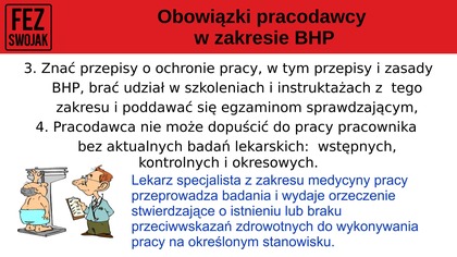 Szkolenie - obowiązki pracownika, pracodawcy i kierownika w zakresie BHP