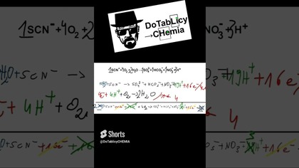 REDOX SCN(-) + O2 + H2O SO4(2-) + HCO3(-) + NO3(-) + H(+) #medycyna #umed #maths