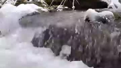 Bieszczadzki strumyk jeszcze zimowy - Bieszczadzka Chatka Gosia