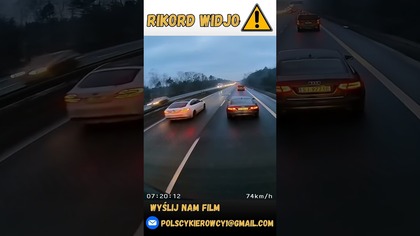 Celowe przyhamowanie kierowcy Audi #audi #check #polska #polscykierowcy #polskiedrogi #policja