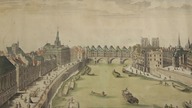Cuny François DAUMONT Vue DOptique...  Le Pont de St.  Michel a Paris miedzioryt z ok.  1770 r.