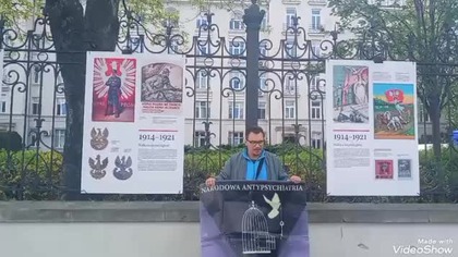 protest pod hasłem Mieszko r do więzienia nie do psychiatryka .