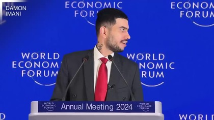 2024 Davos Meeting Damon Imani prosto w twarz