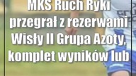MKS Ruch Ryki przegrał z rezerwami Wisły II Grupa Azoty, komplet wyników lubelskiej okręgówki