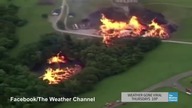 Piorun uderzający w fabrykę Jim Beama powoduje ogniste tornado
