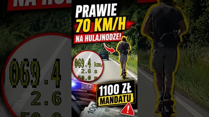 69 km/h na hulajnodze i 1100 zł mandatu.  Warto? #Policja #Hulajnoga #Shorts