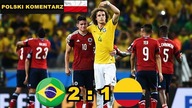 Brazylia 2:1 Kolumbia 1/4 Mistrzostw Świata 2014, skrót meczu, Polski komentarz HD