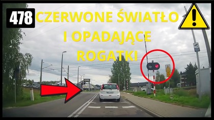 Ignorowanie czerwonego światła na przejeździe kolejowym