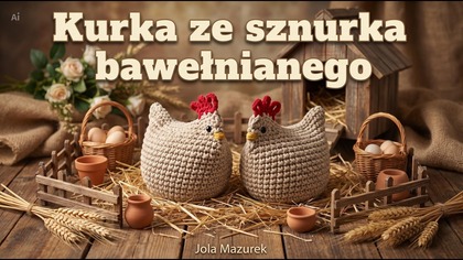 Kurka ze sznurka- na szydełku.