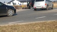 Potrącenie motocyklisty na rondzie w Sulnowie