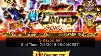 Dragon Ball Legends Legenda Aniniversary Limited GOKU Single Summon