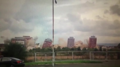 Nieudane wyburzenie budynków w Glasgow