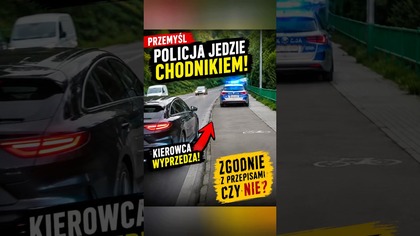 Policja na chodniku, kierowca wyprzedza.  Kto tu miał rację?  #polskiekierowcy #droga #przepisy