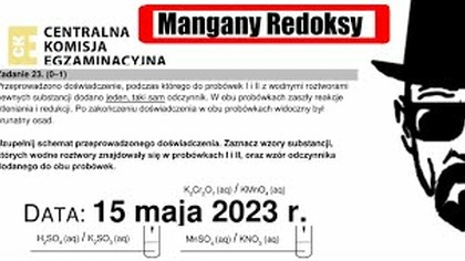 Zadanie 23 CKE 2023(2015) MAJ Mangany Redoksy Synproporcjonowanie BEZ STOPNI.  @DoTablicyCHEMIA