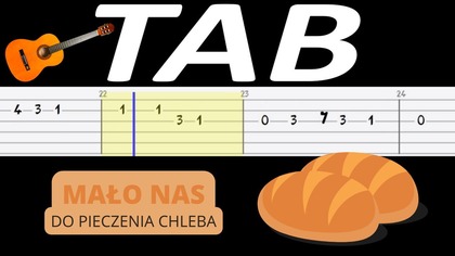  Mało nas do pieczenia chleba - melodia TAB (gitara)  TABY I NUTY W OPISIE 