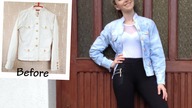 DIY biała kurtka jeansowa z efektem Tie Dye