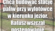 Chcą budować stację paliw przy wylotówce w kierunku jezior.  Ratusz wszczął postępowanie