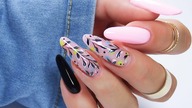 Spring dots and leaves nails art / Elisium Nails