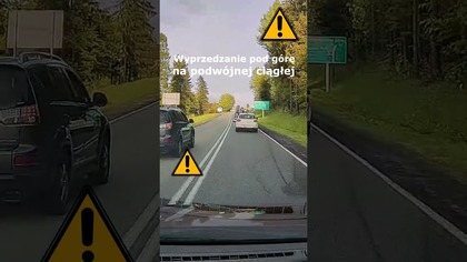 Wyprzedzanie na podwójnej ciągłej i pod górę #shorts #rikordwidjo