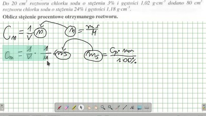 Do 20 cm3 roztworu chlorku sodu o Cp3% i d1,02 g/cm3 dodano.  ZADANIE 15 AM 2007