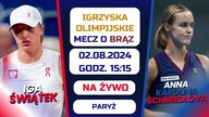 ŚWIĄTEK VS SCHMIEDLOVA - NA ŻYWO - MECZ O BRĄZOWY MEDAL - IGRZYSKA OLIMPIJSKIE - 02. 07. 2024r.
