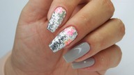 Silver flakes and neon flowers/ Cuccio