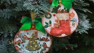 Decoupage - Ozdoby świąteczne z płyty CD / Christmas decoration with CD disk # Tutorial DIY