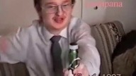 Funny champagne opening fail