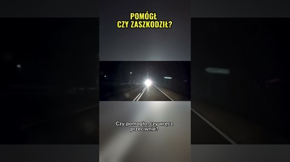 Długie światła ostrzegły czy oślepiły?  Sekundy od tragedii! #noc #dashcam #droga #shorts