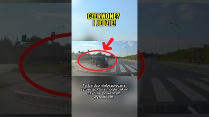 Rowerzysta ignoruje czerwone światło  #shorts #bezpieczeństwo #droga