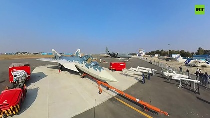 Rosyjski SU-57 na Targach AERO INDIA 2025
