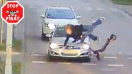 Dwie nastolatki na jednej hulajnodze wjeżdżają w Opla w Łukowie.  STOP PIRAT
