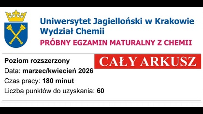 CHEMIA UJ 2026 MARZEC / KWIECIEŃ | CAŁY ARKUSZ