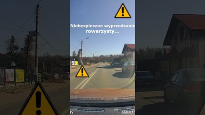 Niebezpieczne wyprzedzanie rowerzysty #shorts #rikordwidjo