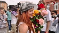 Manifestacja Palestyńczyków na zakończenie Festiwalu Kultury Żydowskiej w Krakowie