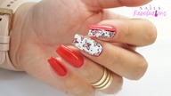 Red flowers pattern nails art tutorial /Elisium