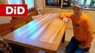 1170.  Nowy blat do stołu kuchennego z wiązu z deskami zamykącymi