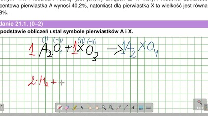 Dwa tlenki metali, oznaczone umownie wzorami A2O i XO3, reagują ze sobą w stosunku molowym 1:1.  ZADANIE 21. 1 CKE2023 INF