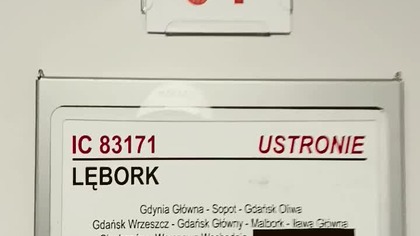 IC 83171 Ustronie - kuszetka 4 os - Kołobrzeg - Kraków Główny autobusy między Słupskiem a Lęborkiem